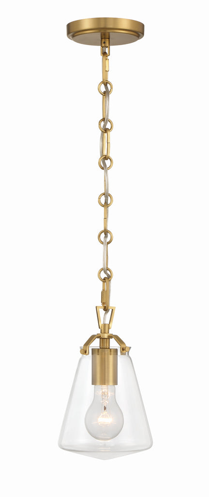 ##Antique Hardware## Voss 1 Light Luxe Gold Mini Pendant