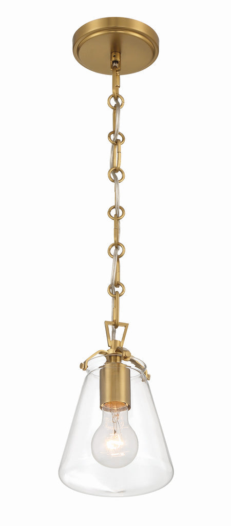 ##Antique Hardware## Voss 1 Light Luxe Gold Mini Pendant