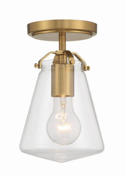 ##Antique Hardware## Voss 1 Light Luxe Gold Semi Flush Mount