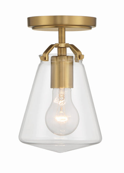 ##Antique Hardware## Voss 1 Light Luxe Gold Semi Flush Mount