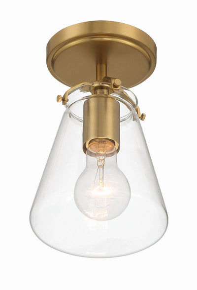 ##Antique Hardware## Voss 1 Light Luxe Gold Semi Flush Mount