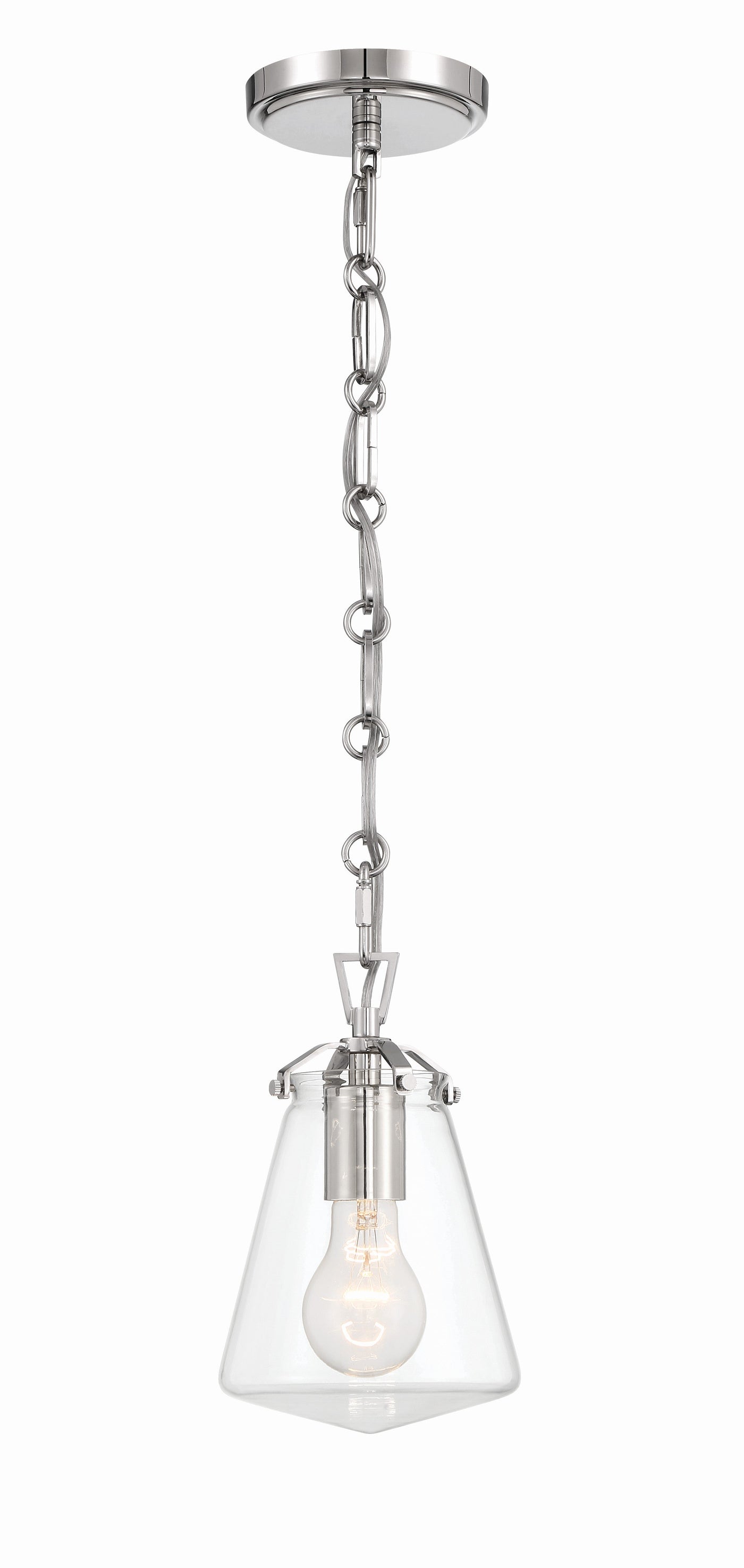 ##Antique Hardware## Voss 1 Light Polished Nickel Mini Pendant