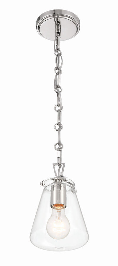 ##Antique Hardware## Voss 1 Light Polished Nickel Mini Pendant