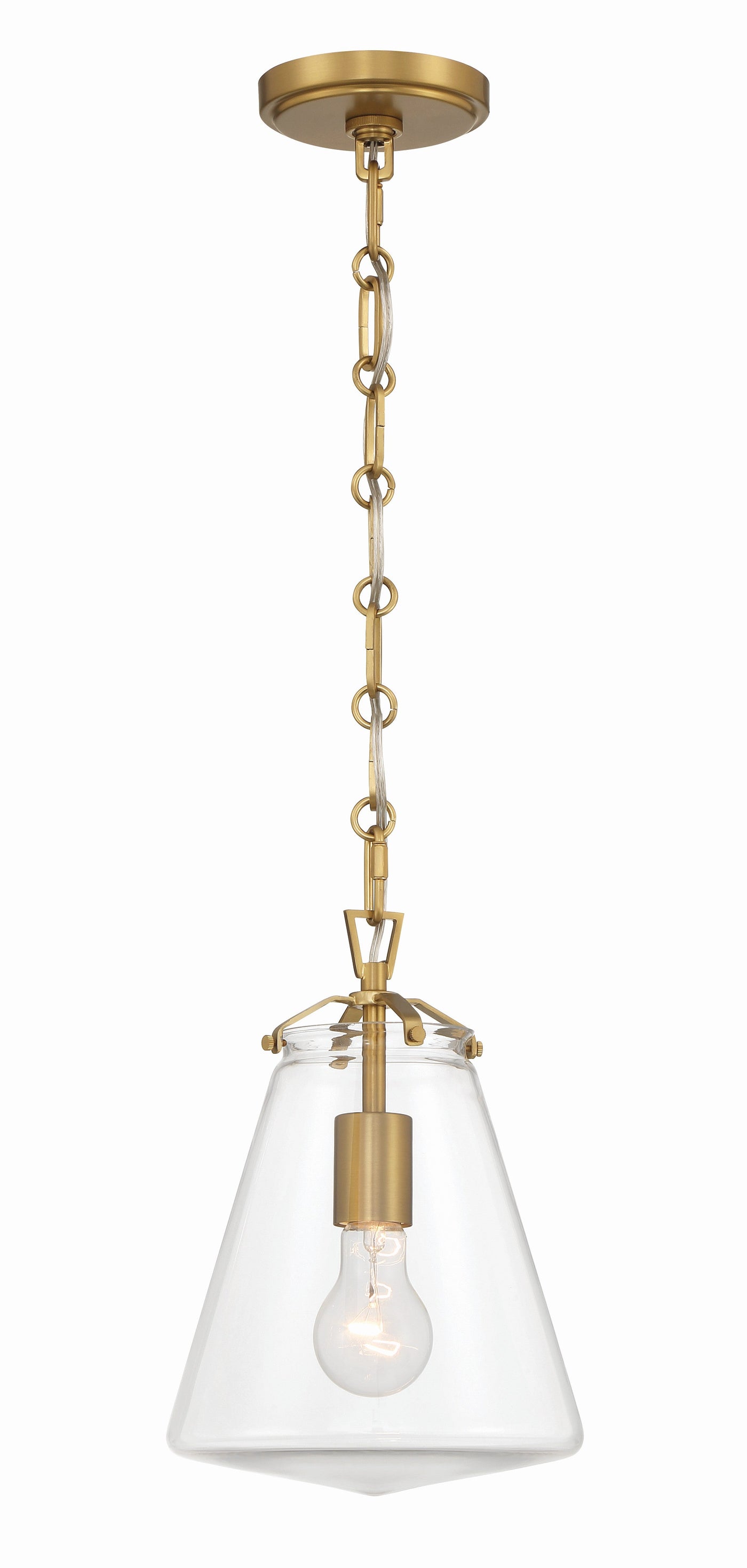 ##Antique Hardware## Voss 1 Light Luxe Gold Mini Pendant