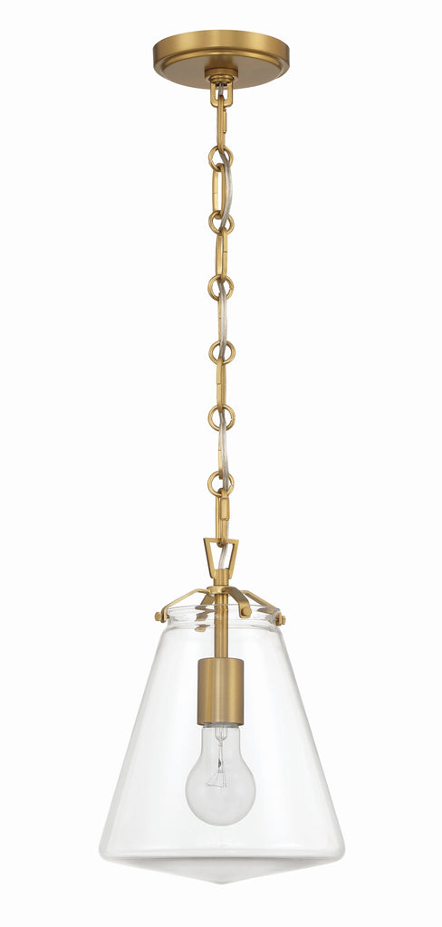 ##Antique Hardware## Voss 1 Light Luxe Gold Mini Pendant