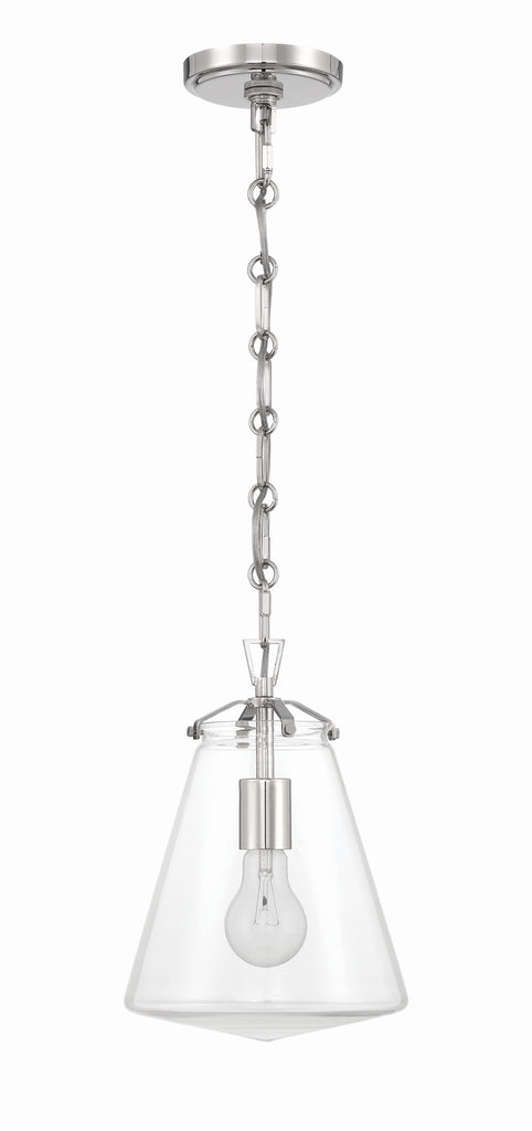 ##Antique Hardware## Voss 1 Light Polished Nickel Mini Pendant