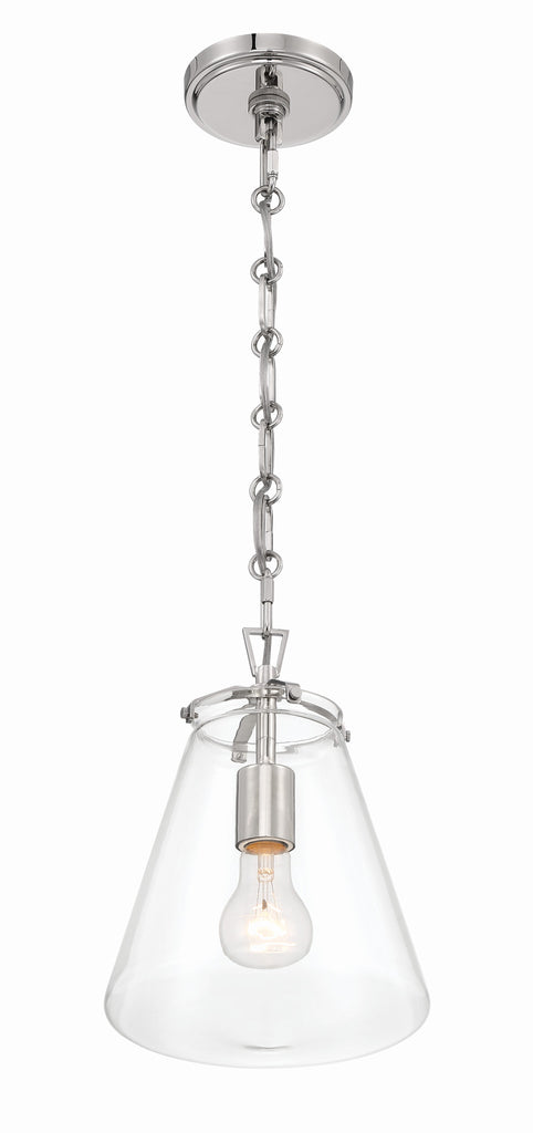 ##Antique Hardware## Voss 1 Light Polished Nickel Mini Pendant