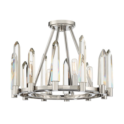 ##Antique Hardware## Watson 4 Light Polished Nickel Semi Flush Mount