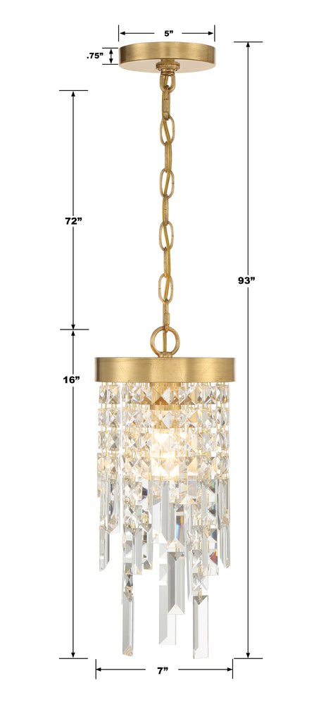 ##Antique Hardware## Winfield 1 Light Antique Gold Mini Pendant