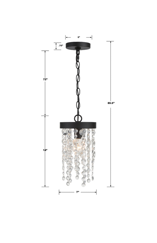 ##Antique Hardware## Winham 1 Light Black Forged Mini Pendant