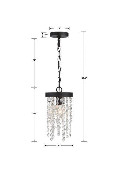 ##Antique Hardware## Winham 1 Light Black Forged Mini Pendant