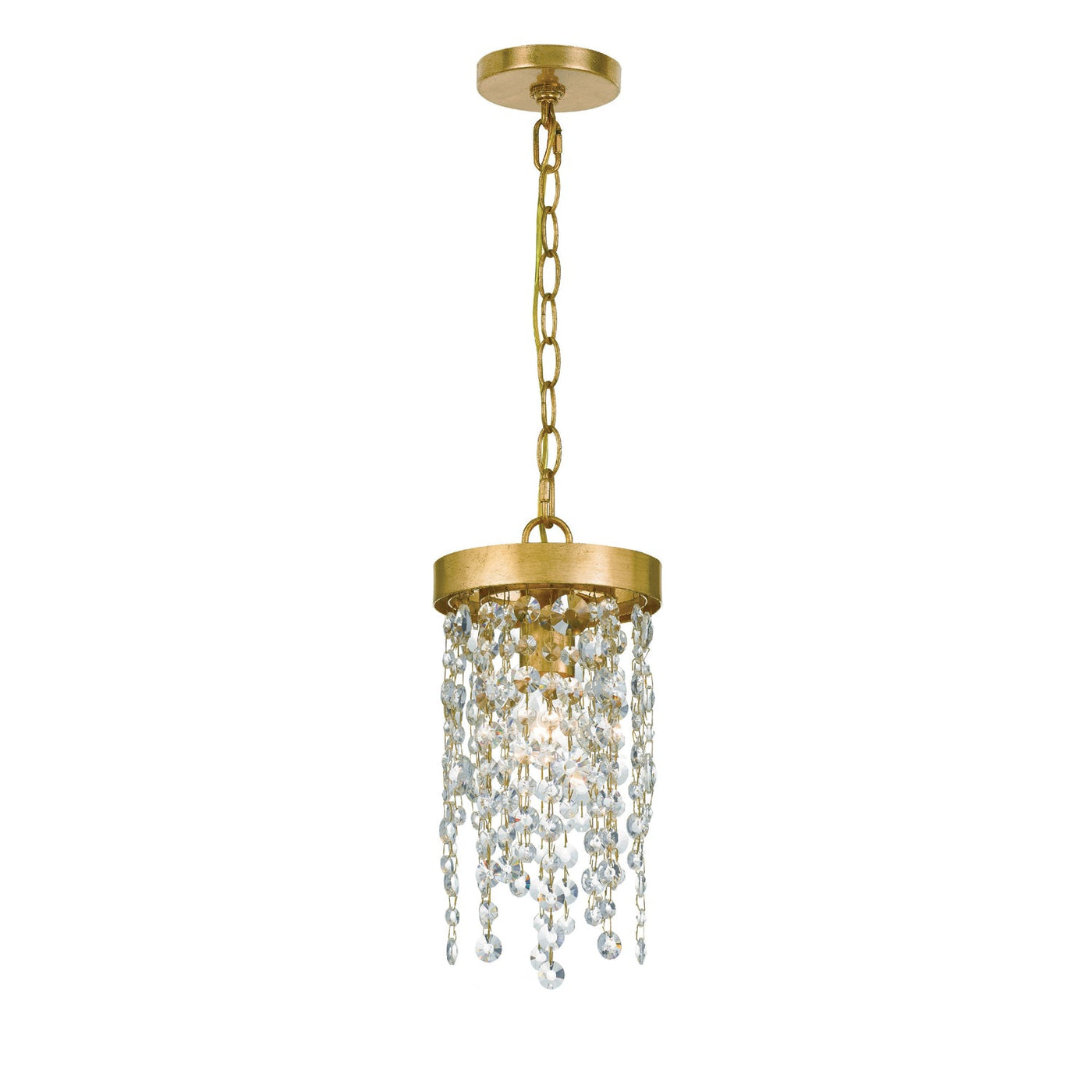 ##Antique Hardware## Winham 1 Light Antique Gold Crystal Mini Pendant