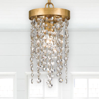 ##Antique Hardware## Winham 1 Light Antique Gold Crystal Mini Pendant