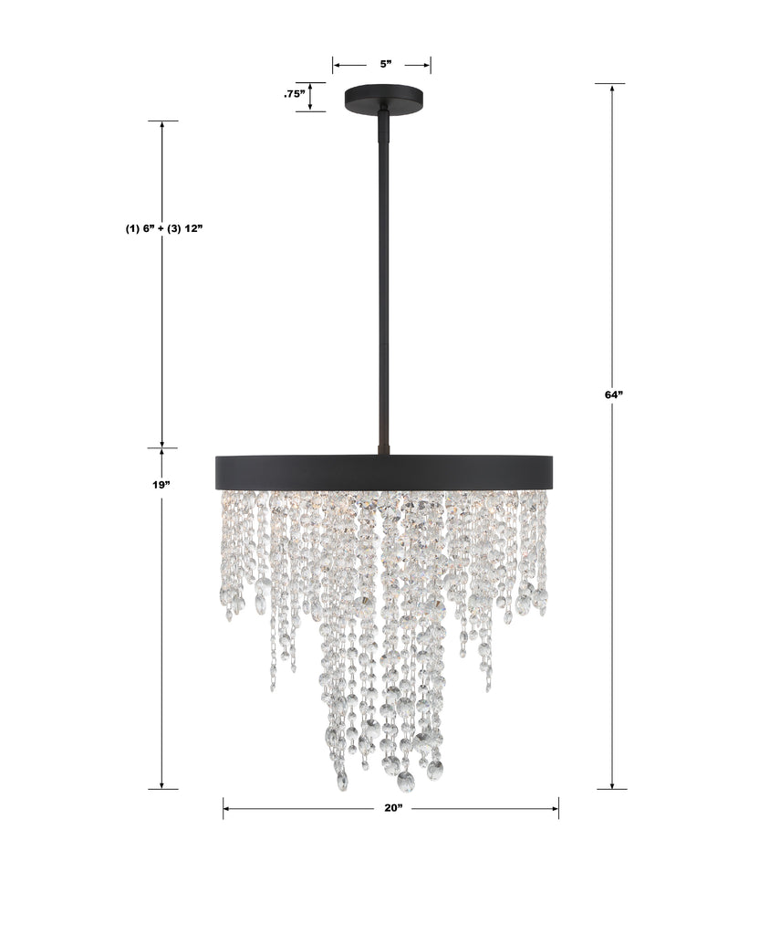 ##Antique Hardware## Winham 5 Light Black Forged Chandelier