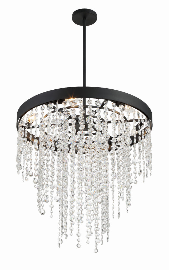 ##Antique Hardware## Winham 6 Light Black Forged Chandelier