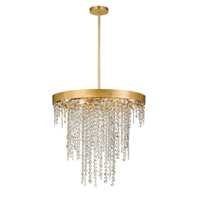 ##Antique Hardware## Winham 6 Light Antique Gold Crystal Chandelier