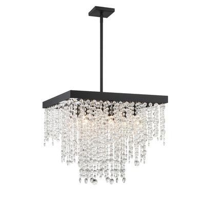 ##Antique Hardware## Winham 8 Light Black Forged Chandelier