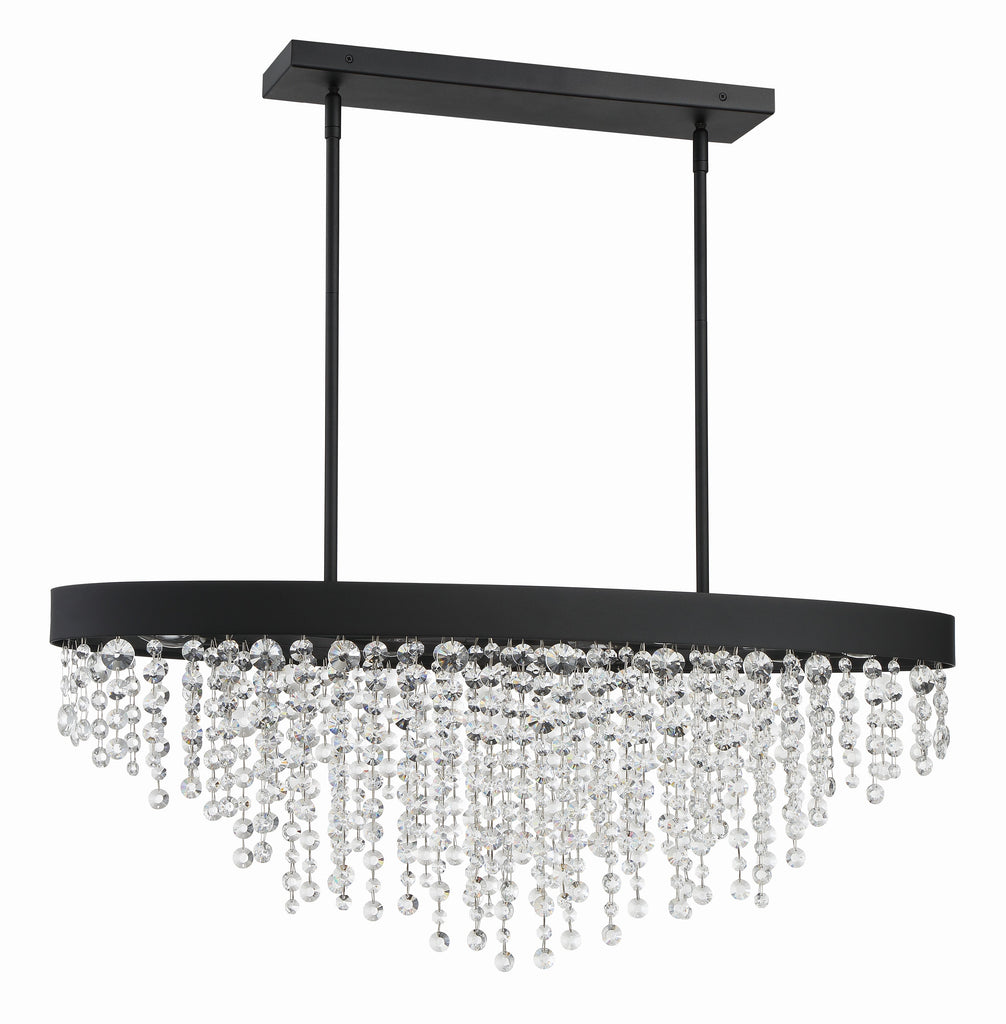 ##Antique Hardware## Winham 8 Light Black Forged Chandelier