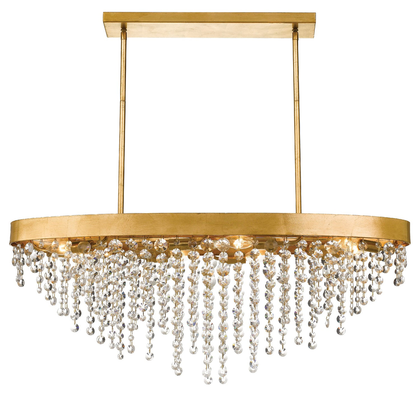 ##Antique Hardware## Winham 8 Light Antique Gold Crystal Chandelier