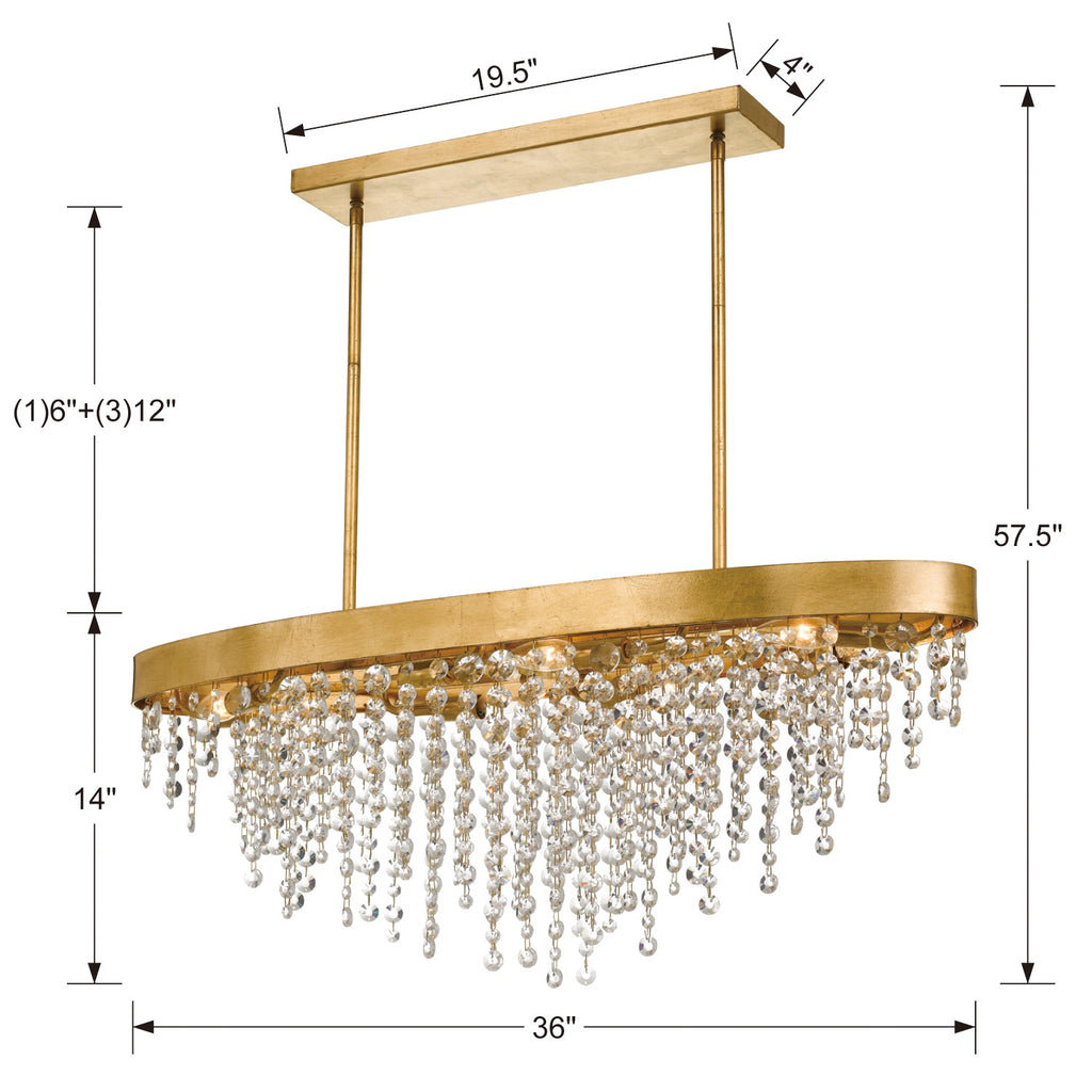 ##Antique Hardware## Winham 8 Light Antique Gold Crystal Chandelier