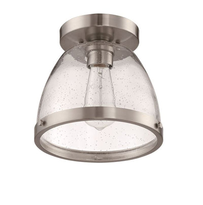 ##Antique Hardware## Lodie 1 Light 7.5" Flushmount in Brushed Polished Nickel