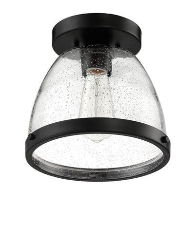 ##Antique Hardware## Lodie 1 Light 9.5" Flushmount in Flat Black