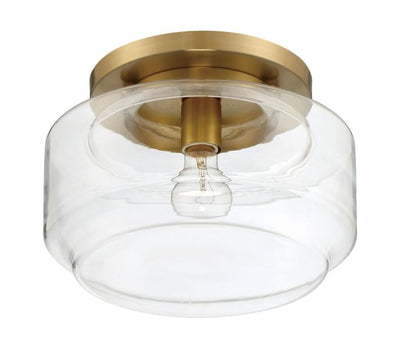 ##Antique Hardware## Peri 1 Light 12" Flushmount in Satin Brass