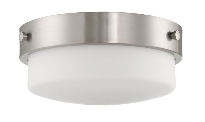 ##Antique Hardware## Oak Street 2 Light 13.75" Flushmount in Brushed Polished Nickel