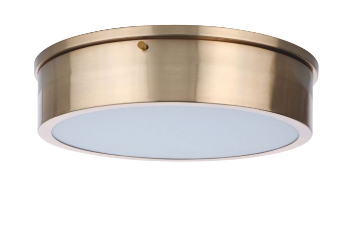 Antique Hardware Fenn 1 Light 13" LED Flushmount in Satin Brass Flush Mount