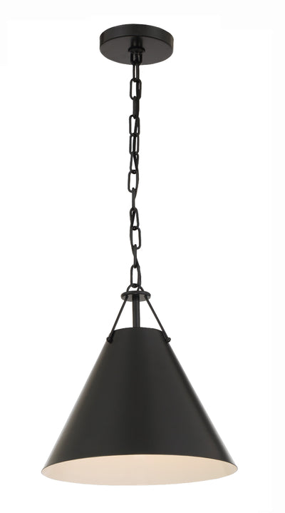 ##Antique Hardware## Xavier 1 Light Matte Black Mini Pendant