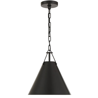 ##Antique Hardware## Xavier 1 Light Matte Black Mini Pendant