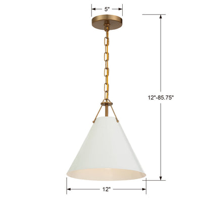 ##Antique Hardware## Xavier 1 Light Vibrant Gold Mini Pendant