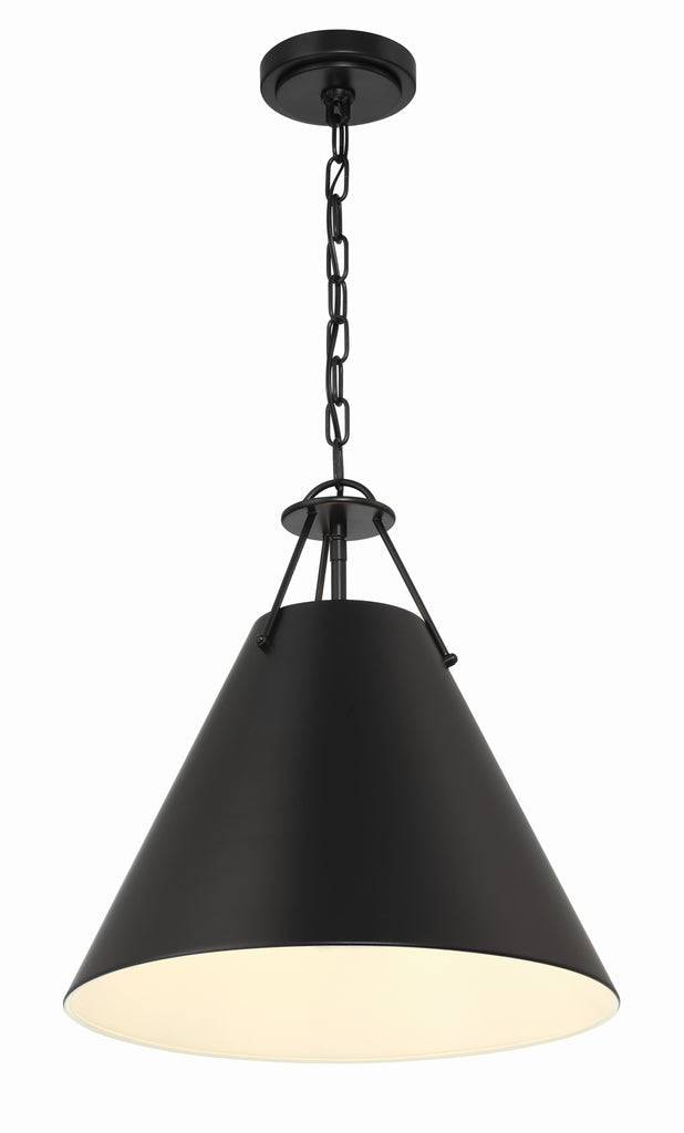 ##Antique Hardware## Xavier 3 Light Matte Black Pendant