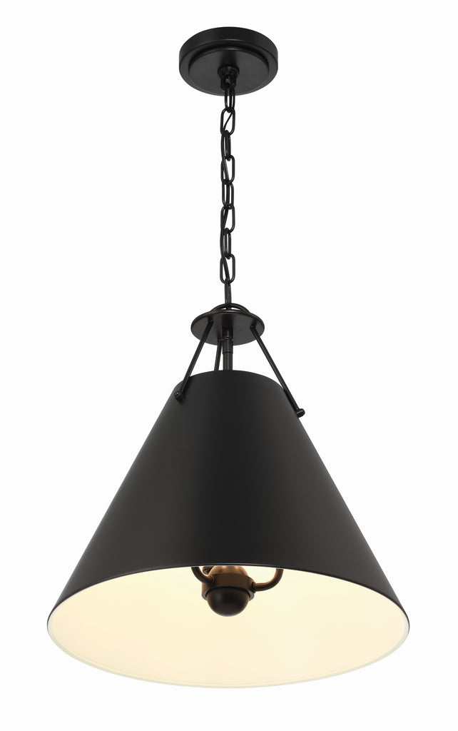 ##Antique Hardware## Xavier 3 Light Matte Black Pendant