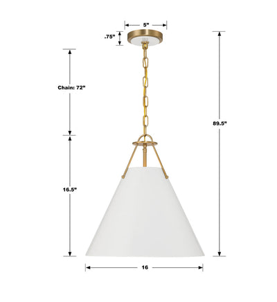 ##Antique Hardware## Xavier 3 Light Vibrant Gold Pendant