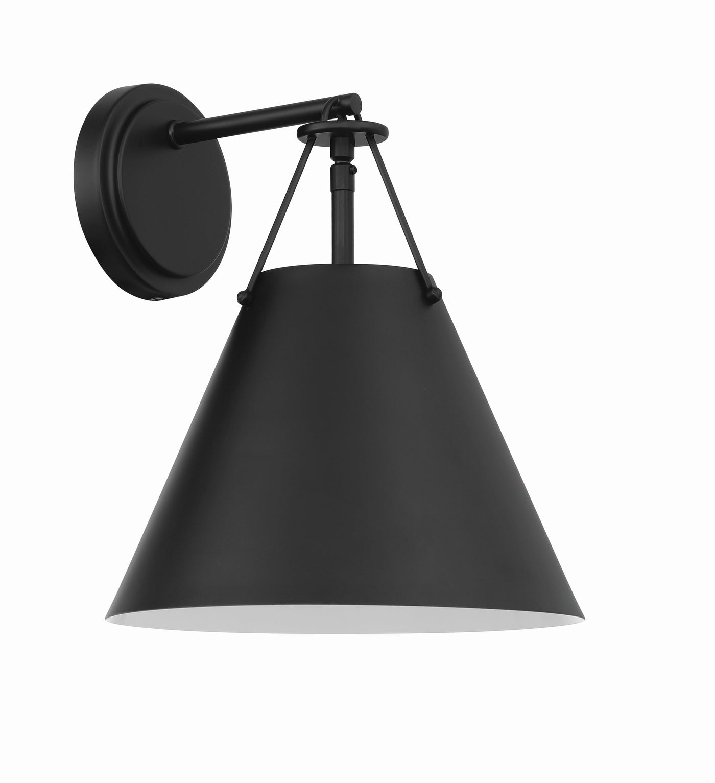 ##Antique Hardware## Xavier 1 Light Matte Black Sconce