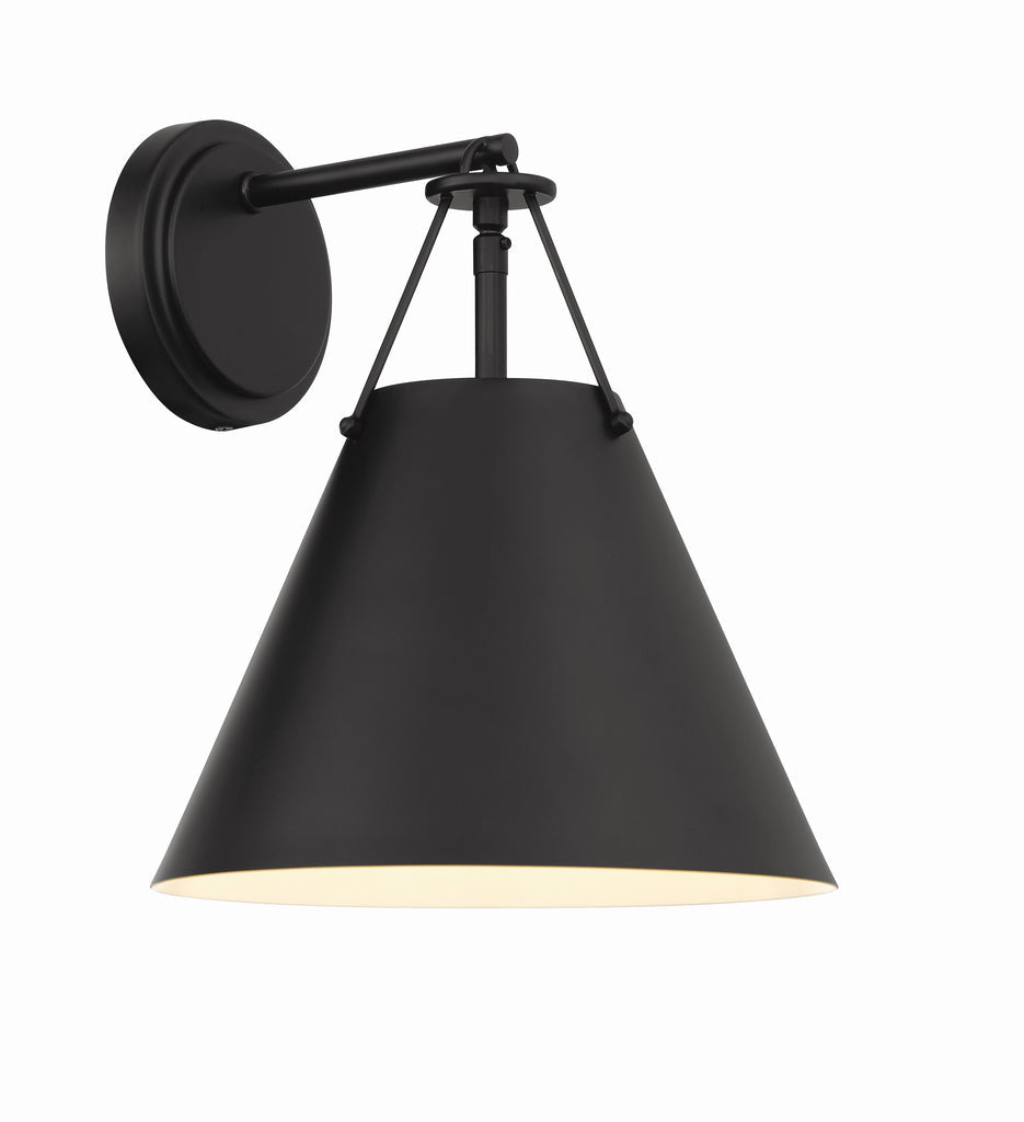 ##Antique Hardware## Xavier 1 Light Matte Black Sconce