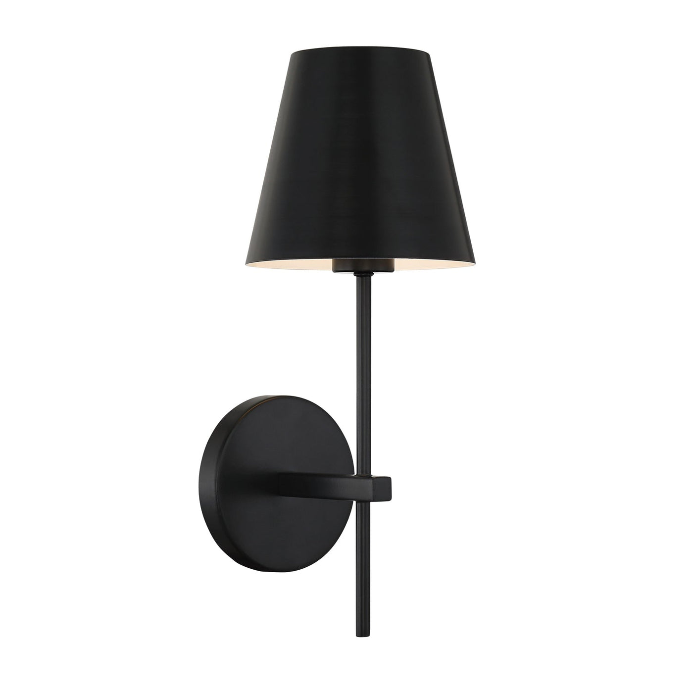 ##Antique Hardware## Xavier 1 Light Matte Black Sconce