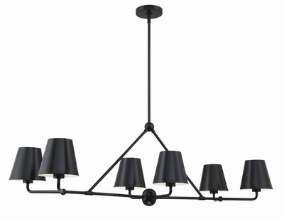 ##Antique Hardware## Xavier 6 Light Matte Black Chandelier