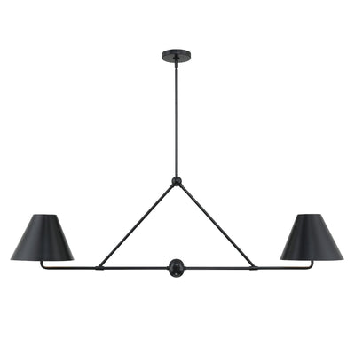 ##Antique Hardware## Xavier 4 Light Matte Black Chandelier