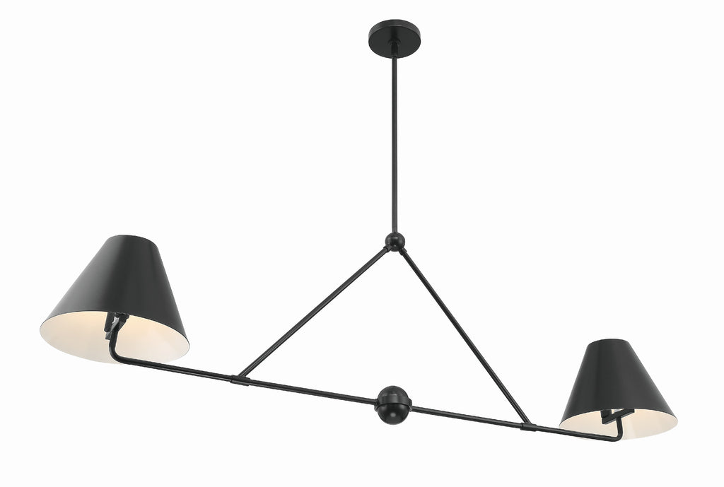 ##Antique Hardware## Xavier 4 Light Matte Black Chandelier