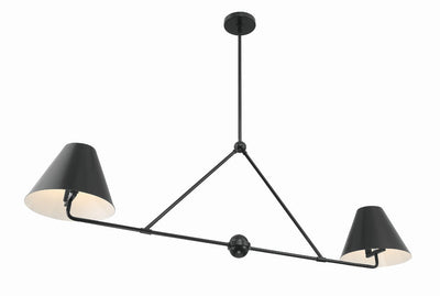 ##Antique Hardware## Xavier 4 Light Matte Black Chandelier