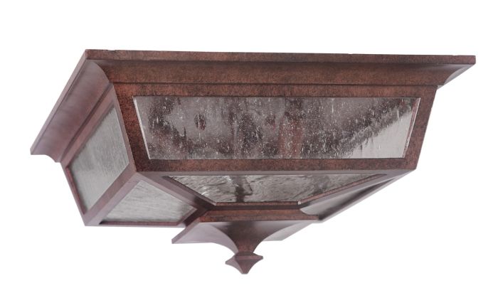 ##Antique Hardware## Argent II 3 Light Outdoor Flushmount in Aged Bronze