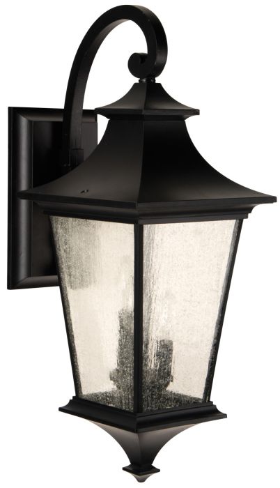 ##Antique Hardware## Argent II 3 Light Large Outdoor Wall Lantern in Midnight