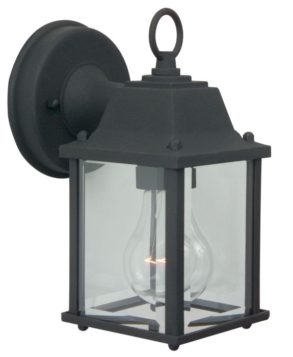 Antique Hardware Coach Lights Cast 1 Light Small Outdoor Wall Lantern in Textured Black Exterior