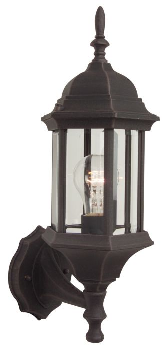 ##Antique Hardware## Hex Style Cast 1 Light Small Outdoor Wall Lantern in Rust