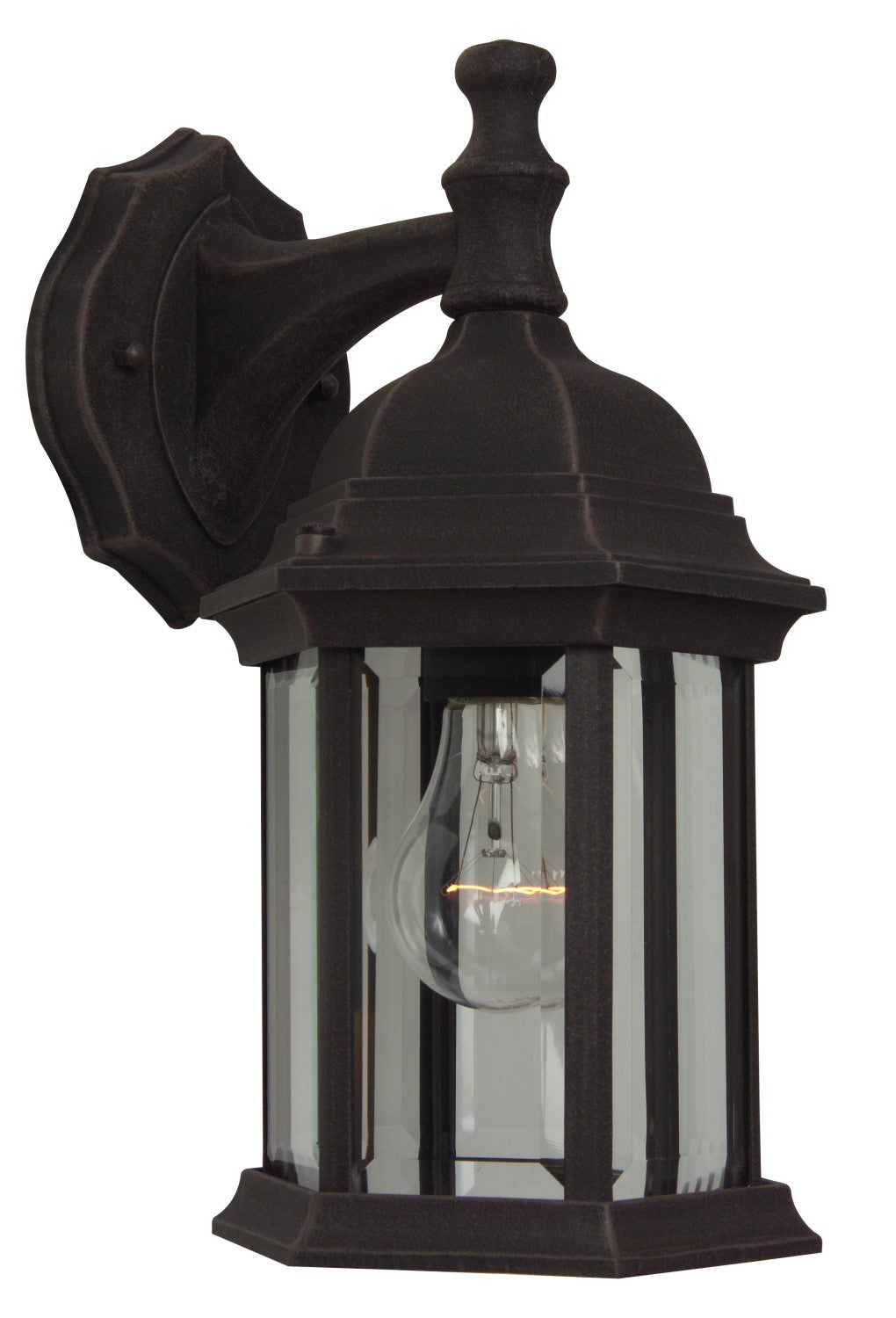 ##Antique Hardware## Hex Style Cast 1 Light Medium Outdoor Wall Lantern in Rust