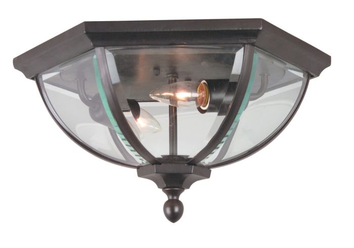 ##Antique Hardware## Britannia 2 Light Outdoor Flushmount in Oiled Bronze Outdoor