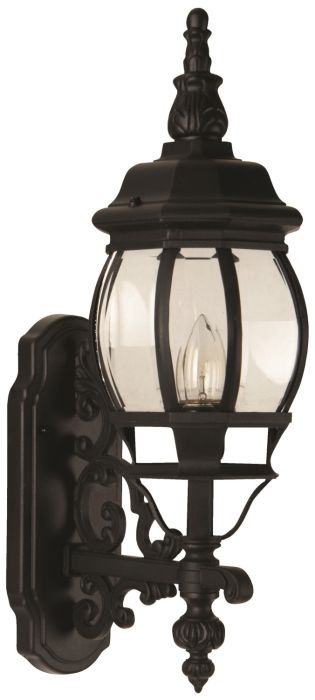 Antique Hardware French Style 1 Light Small Outdoor Wall Lantern in Textured Black Exterior