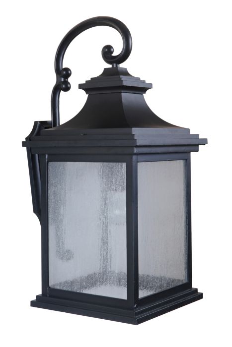 ##Antique Hardware## Gentry 1 Light Large Outdoor Wall Lantern in Midnight